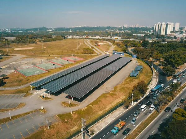 Solar Panels Sao Paulo Pinheiros Region Villa Lobos Park Sustainable — Φωτογραφία Αρχείου