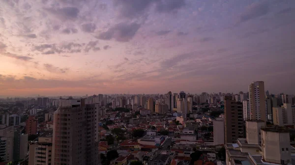 Prachtige Lucht Met Wolken Een Zonsondergang Paulo Brazilië Wijk Planalto — Stockfoto