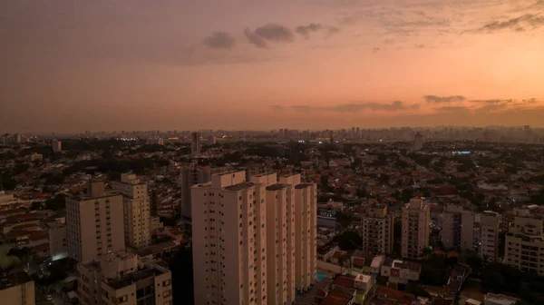 Belo Céu Com Nuvens Pôr Sol Paulo Brasil Bairro Planalto — Fotografia de Stock