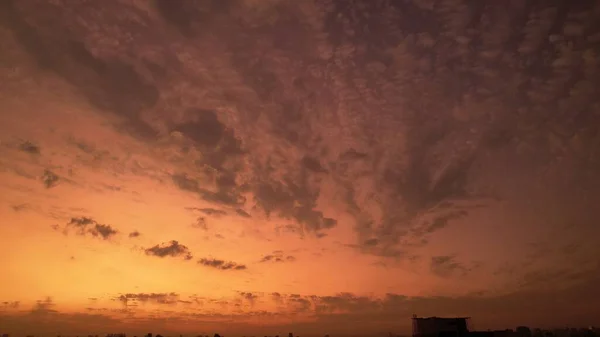 Belo Céu Com Nuvens Pôr Sol Paulo Brasil Bairro Planalto — Fotografia de Stock