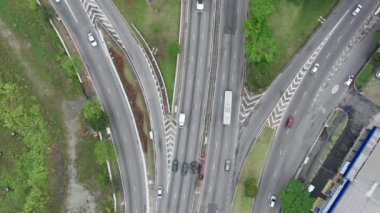 Brezilya, So Paulo 'daki Tatuap bölgesinin hava görüntüsü. Mahalledeki ana cadde, metro istasyonuna yakın..