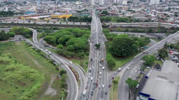 Vista Aérea Distrito Tatuap Paulo Brasil Avenida Principal Bairro Perto — Vídeo de Stock