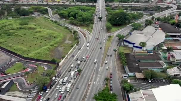 ブラジル サンパウロのタタップ地区の空中ビュー 周辺の大通り 地下鉄駅の近く — ストック動画