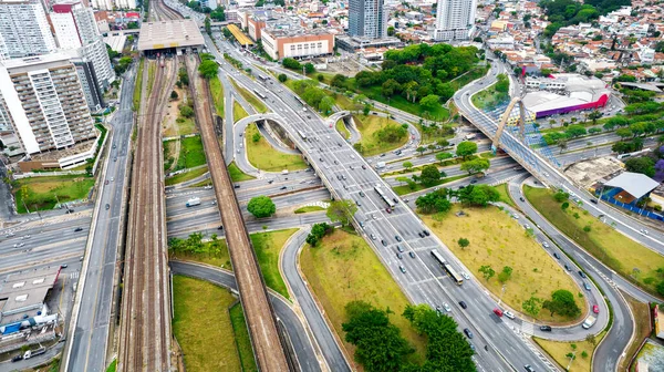 Aerial View Tatuap District Paulo Brazil Main Avenue Neighborhood Close — Stock Photo, Image