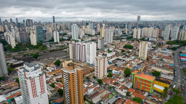 Brezilya Paulo Daki Tatuap Bölgesinin Hava Görüntüsü Mahalledeki Ana Cadde — Stok fotoğraf
