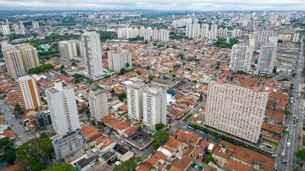 Brezilya Paulo Daki Tatuap Bölgesinin Hava Görüntüsü Mahalledeki Ana Cadde — Stok fotoğraf