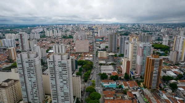 Veduta Aerea Del Quartiere Tatuap Paulo Brasile Viale Principale Nel — Foto Stock