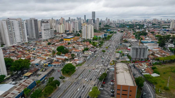 Luchtfoto Van Het Tatuap District Paulo Brazilië Hoofdstraat Buurt Dicht — Stockfoto