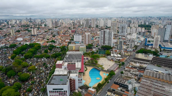 Luchtfoto Van Het Tatuap District Paulo Brazilië Hoofdstraat Buurt Dicht — Stockfoto