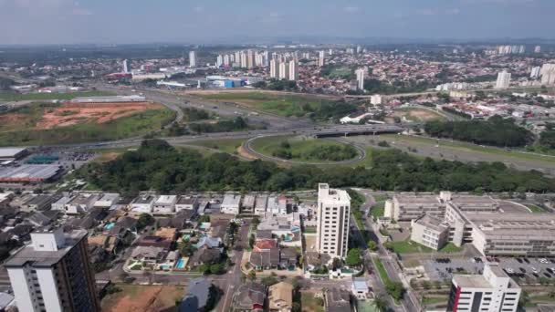 Vista Aérea Sao José Dos Campos Sao Paulo Brasil Carretera — Vídeos de Stock
