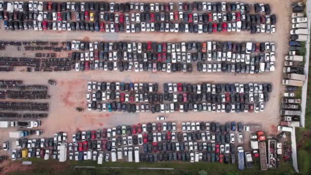 Patio Coches Abandonados Incautados Por Irregularidad Por Policía Con Muchos — Vídeos de Stock