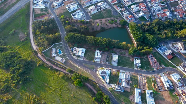 Vackra Moderna Hus Sluten Lägenhet Indaiatuba Sao Paulo Brasilien Bostadshus — Stockfoto