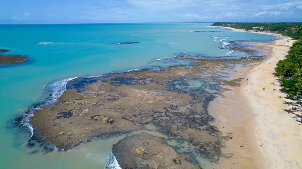 Aerial View Praia Espelho Porto Seguro Bahia Brazil Natural Pools — ストック写真