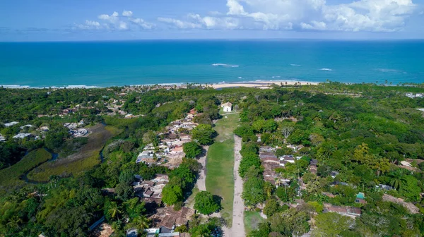 Aerial View Trancoso Porto Seguro Bahia Brazil Small Chapel Historic — ストック写真