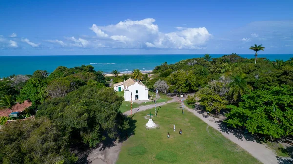 Aerial View Trancoso Porto Seguro Bahia Brazil Small Chapel Historic — ストック写真