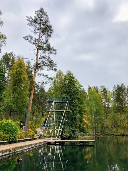 Utanför Hopptorn Skogen Valkjarvi Finland — Stockfoto