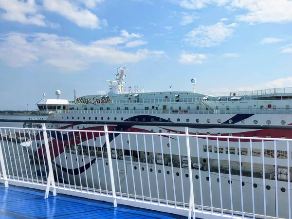View Deck Cruise Ship Journey Helsinki Tallinn Baltic Sea Sunny — Stock Photo, Image