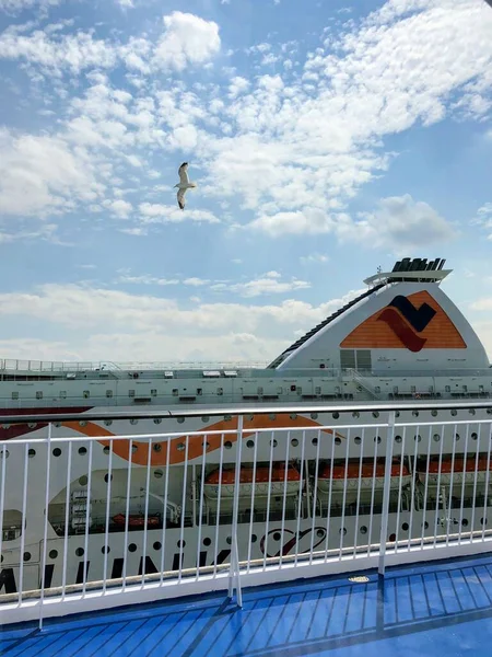 Vista Dal Ponte Della Nave Crociera Durante Viaggio Helsinki Tallinn — Foto Stock