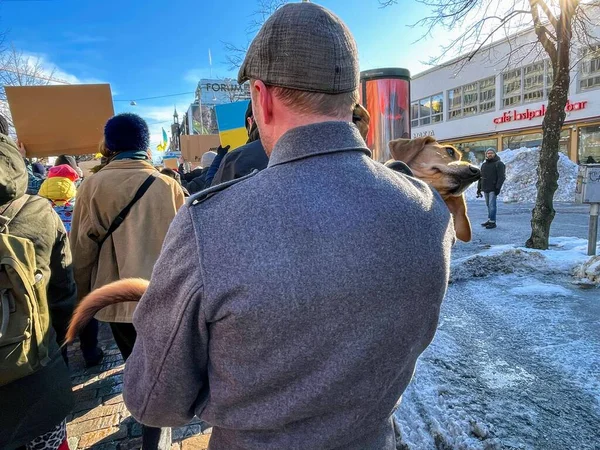 Helsinki Finnland 2022 Demonstration Gegen Den Krieg Der Ukraine — kostenloses Stockfoto