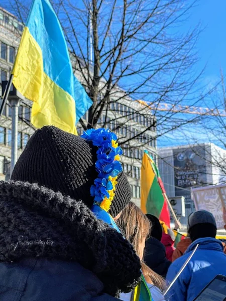 Helsinki Finlandia 2022 Demonstrasi Menentang Perang Ukraina — Foto Stok Gratis