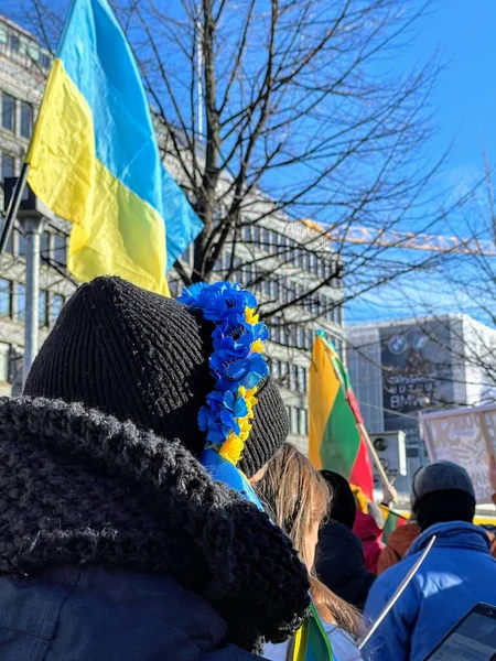 Гельсінкі Фінляндія 2022 Демонстрація Проти Війни Україні Ліцензійні Стокові Зображення