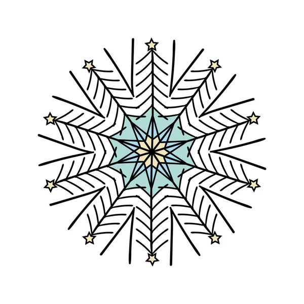 手绘圣诞和新年元素，雪花. — 图库矢量图片