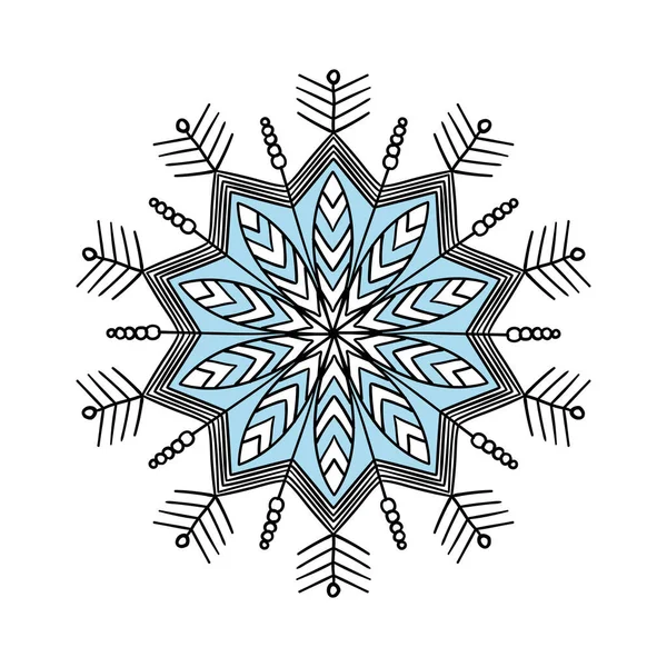 Handgezeichnete Weihnachts- und Neujahrselemente, Schneeflocken. — Stockvektor