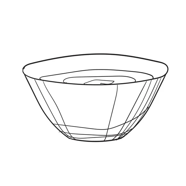 Ilustración vectorial dibujada a mano ofbowl. Con circuito negro sin relleno sobre fondo blanco — Archivo Imágenes Vectoriales