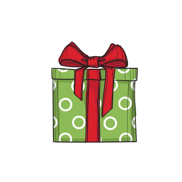 Ilustración vectorial dibujada a mano del regalo. — Vector de stock