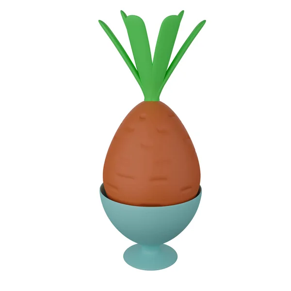 Lindo huevo de renderizado 3d - vegetal en un soporte — Foto de Stock