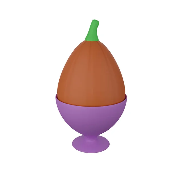 Lindo huevo de renderizado 3d - vegetal en un soporte — Foto de Stock