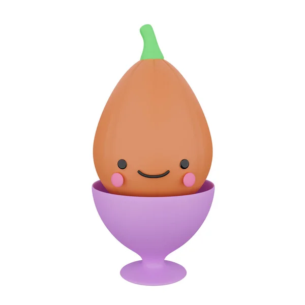 3 Cute 3d render egg-bea in the stand — 스톡 사진