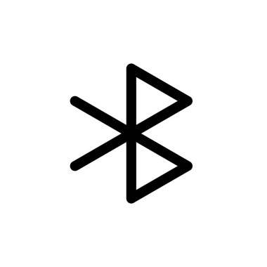 Bluetooth simgesi. Vektör izole bağlantı işareti. Kablosuz iletişim teknolojisi piktogramı.
