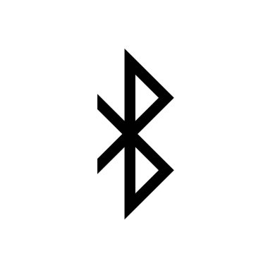 Bluetooth simgesi. Vektör izole bağlantı işareti. Kablosuz iletişim teknolojisi piktogramı.
