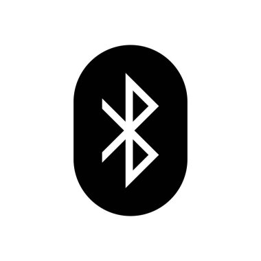Bluetooth simgesi. Oval düğmedeki vektör izole bağlantı işareti. Kablosuz iletişim teknolojisi piktogramı.