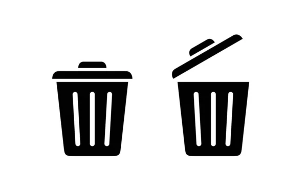 Çöp Tenekesi Sil Çöp Tenekesi Resmi Vektör Sepeti Simgesi Beyaz — Stok Vektör