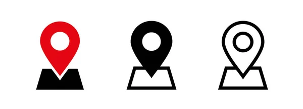 位置情報マップラベル マーカーのセット 地図ポインタアイコン 住所指定 Gps位置記号 ピンポイントサイン ベクターピクトグラム — ストックベクタ