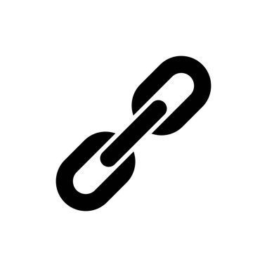 Siyah zincir. Zincir halkaları beyaz arkaplanda izole edildi. Bağlantı simgesi.