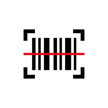 Barkod simgesi. Tanımlama için siyah barkod pictogram. Beyaz arkaplanda izole edilmiş barkod vektör sembolü.