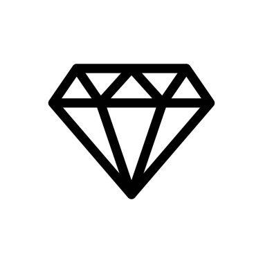 Elmas ikonu. Elmas izole sembol. Siyah elmasın piktogramı.