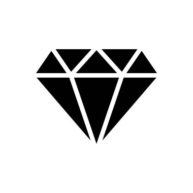 Elmas ikonu. Elmas izole sembol. Siyah elmasın piktogramı.