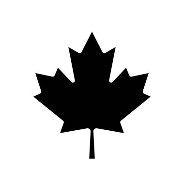 Kara akçaağaç yaprağı, Kanada 'nın sembolü. Kanada bayrağında resmedilen Kanada akçaağaç yaprağının amblemi. İzole illüstrasyon, vektör işareti.