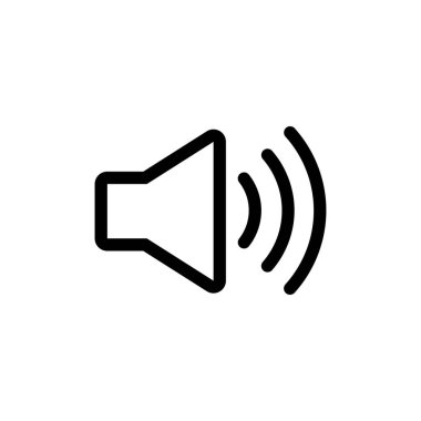 Sözcü simgesi. Piktogram ses hacmini gösteriyor. Beyaz arkaplanda izole vektör işareti.