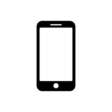 Cep telefonu simgesi. Basit düz sembol. Akıllı telefonun izole edilmiş vektör görüntüsü. Telefon pictogramı.