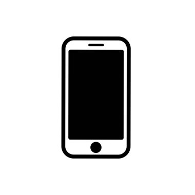 Cep telefonu simgesi. Basit düz sembol. Akıllı telefonun izole edilmiş vektör görüntüsü. Telefon pictogramı.
