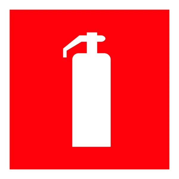 Panneau Sécurité Incendie Extincteur Symbole Rouge Vecteur Autocollant Isolé Protection — Image vectorielle