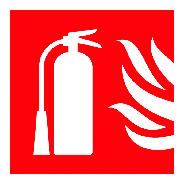 Yangın Söndürücü Yangın Söndürücü Vektör Kırmızı Sembol Zole Edilmiş Yangın — Stok Vektör
