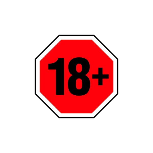 Age Restriction Sign Icon Only Censored Eighteen Years Prohibition Sticker — Stock Vector