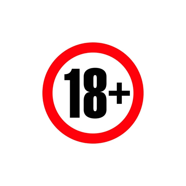 Age Restriction Sign Icon Only Censored Eighteen Years Prohibition Sticker — Stock Vector