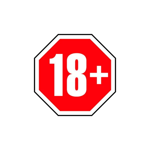 Age Restriction Sign Icon Only Censored Eighteen Years Prohibition Sticker — Stock Vector